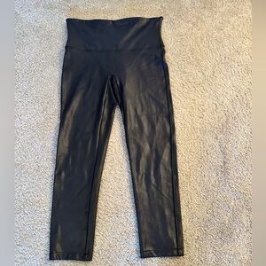NWOT SPANX Black Faux Leather Leggings